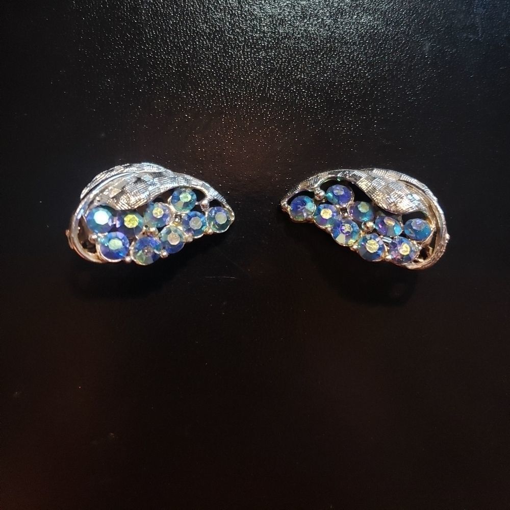 Sarah Coventry Signed Aurora Borealis Earrings
